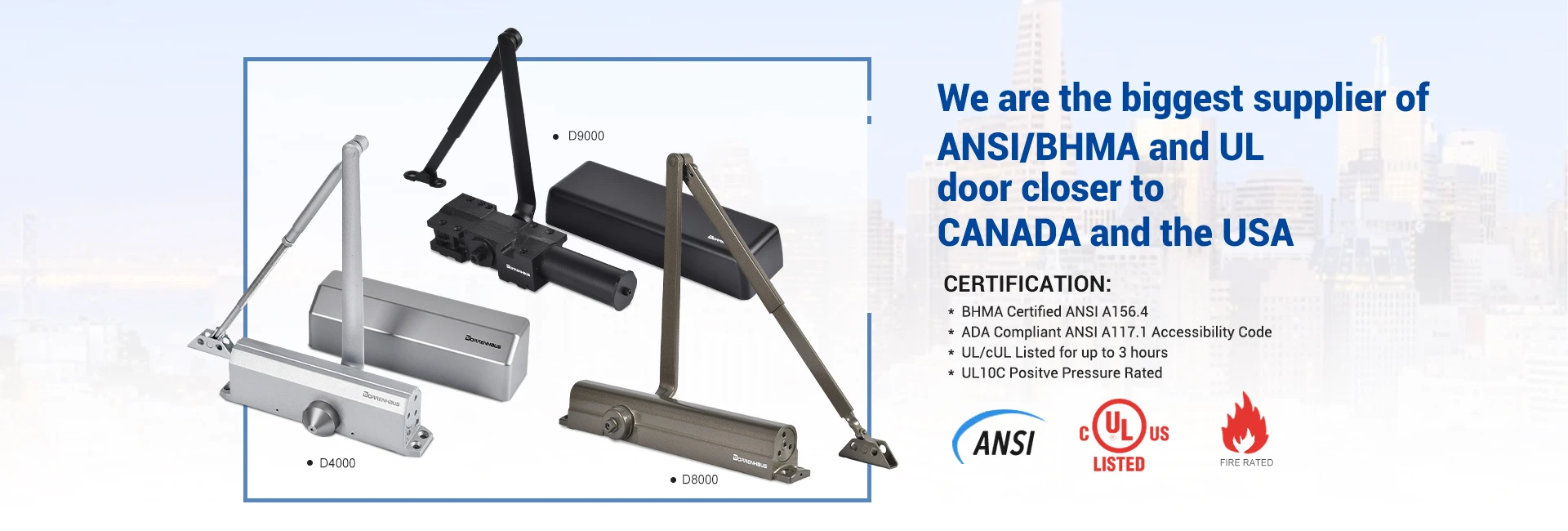 CE UL ANSI Door Closer Supplier China